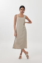 Juhi Side Slit Dress in Tea