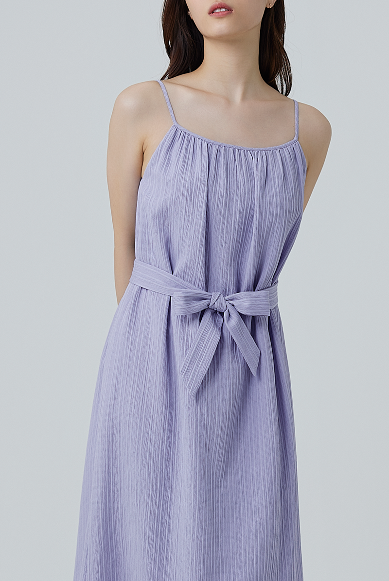 Mariena Ribbon Midi Dress in Periwinkle