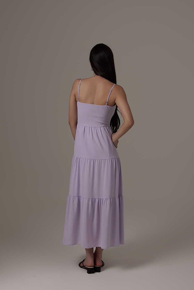 Theodora Tri-Tiered Dress in Lilac
