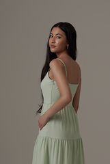 Theodora Tri-Tiered Dress in Pistachio