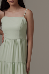 Theodora Tri-Tiered Dress in Pistachio