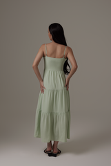 Theodora Tri-Tiered Dress in Pistachio