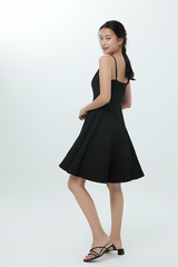 Vicky Broderie Dress in Black