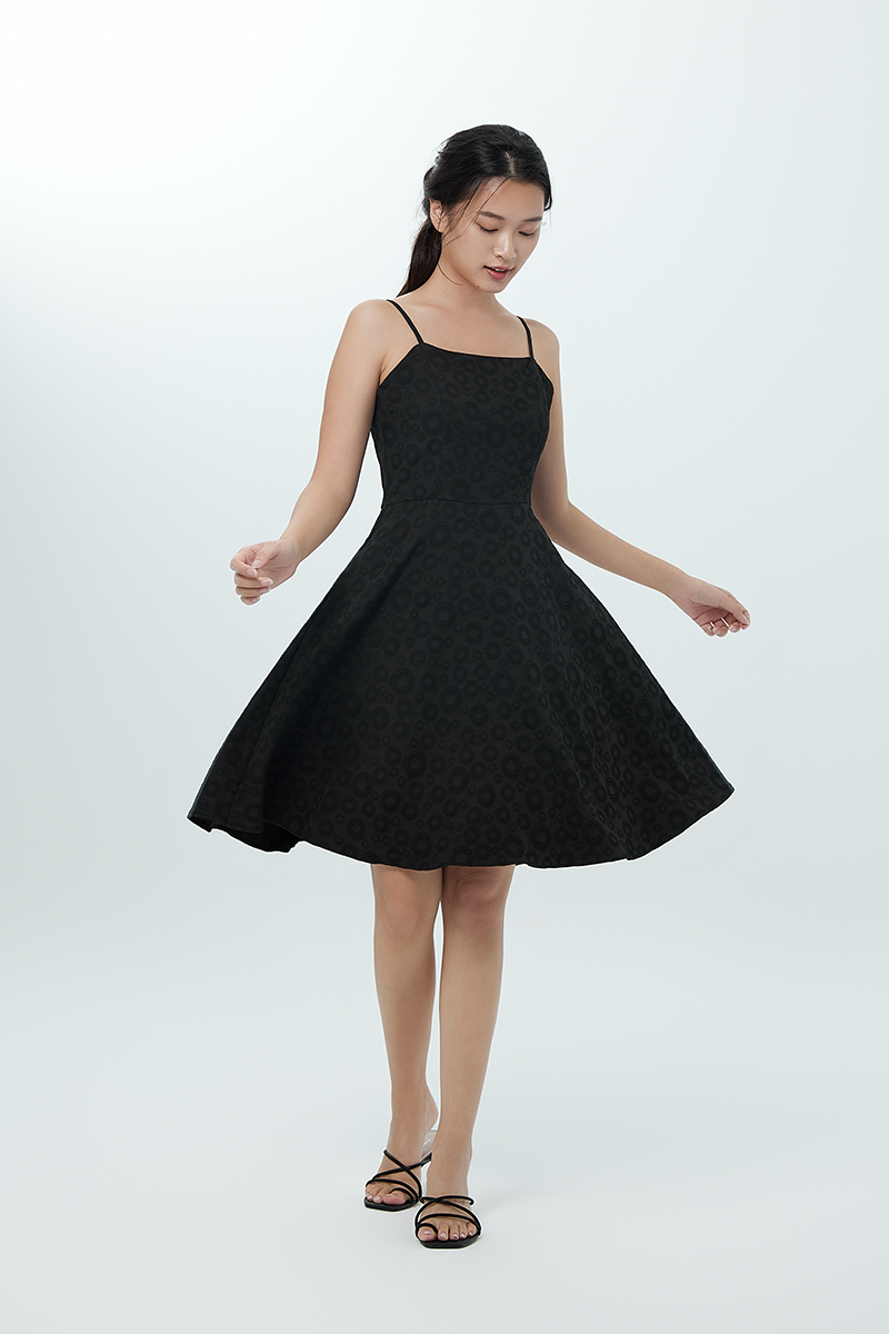 Vicky Broderie Dress in Black