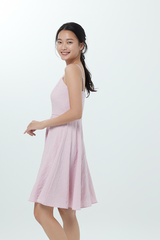 Vicky Broderie Dress in Powder