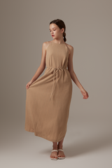 Samantha A-line Maxi Dress in Camel