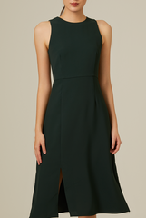 Cyndee Side Slit Dress in Pine
