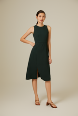 Cyndee Side Slit Dress in Pine