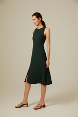 Cyndee Side Slit Dress in Pine