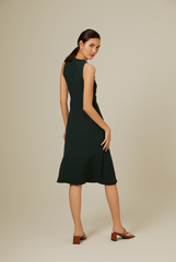 Cyndee Side Slit Dress in Pine