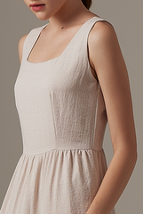 Melody Tri-Tiered Dress in Almond