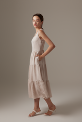 Melody Tri-Tiered Dress in Almond