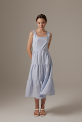 Melody Tri-Tiered Dress in Baby Blue