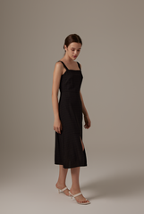 Wallere Side Slit Dress in Black