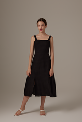 Wallere Side Slit Dress in Black