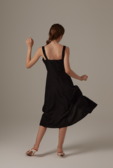 Wallere Side Slit Dress in Black