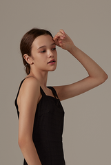 Wallere Side Slit Dress in Black