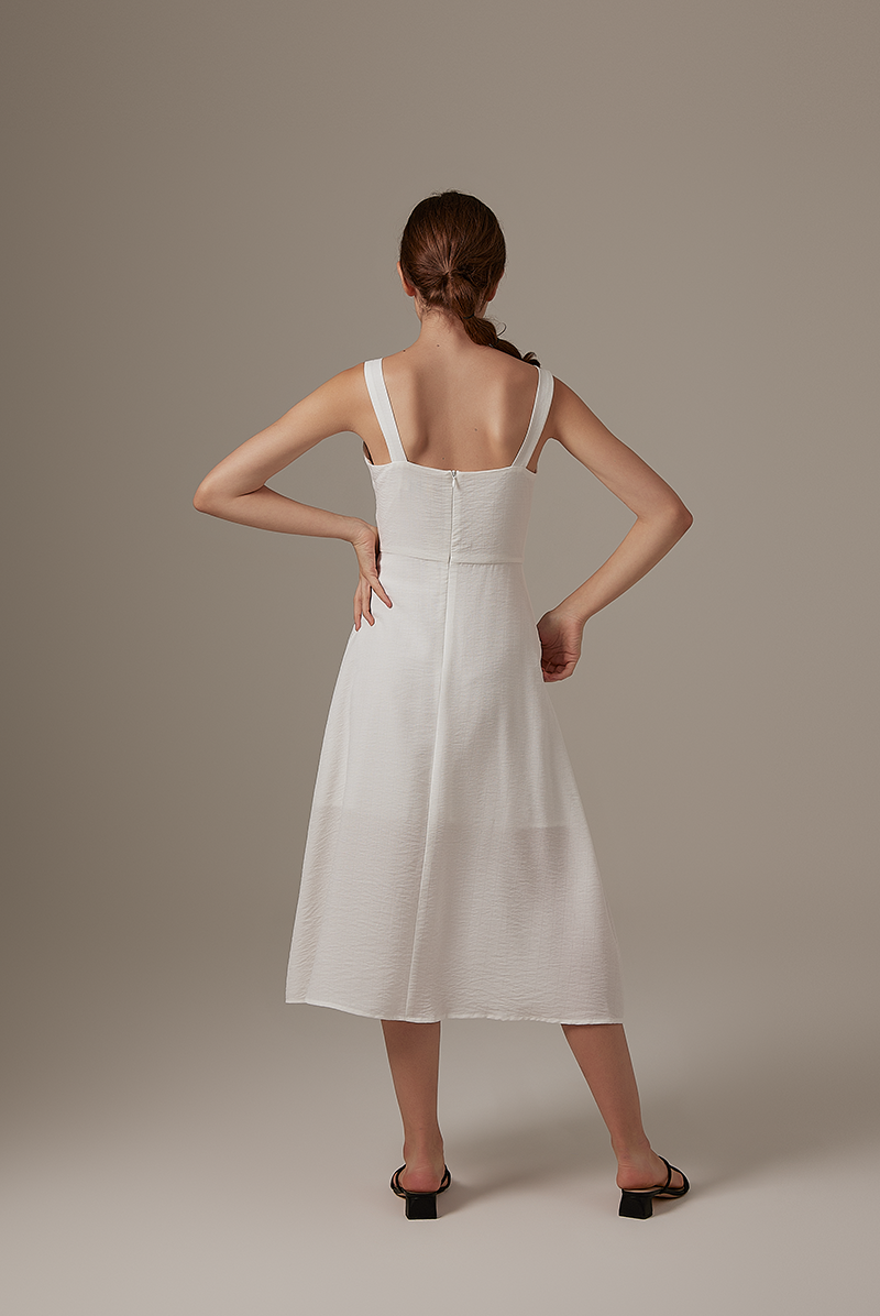 Wallere Side Slit Dress in White