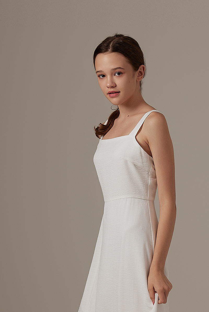 Wallere Side Slit Dress in White