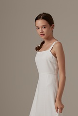 Wallere Side Slit Dress in White