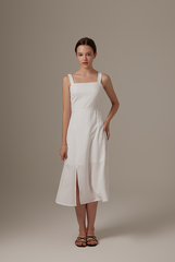 Wallere Side Slit Dress in White
