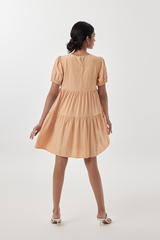 Fenella Tiered Babydoll Dress in Melon