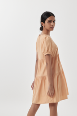 Fenella Tiered Babydoll Dress in Melon