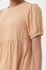 Fenella Tiered Babydoll Dress in Melon