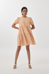 Fenella Tiered Babydoll Dress in Melon