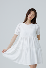 Fenella Tiered Babydoll Dress in White