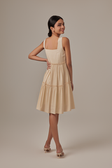Nadine Tiered Dress in Cream