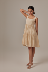 Nadine Tiered Dress in Cream