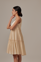 Nadine Tiered Dress in Cream