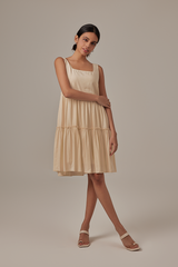 Nadine Tiered Dress in Cream