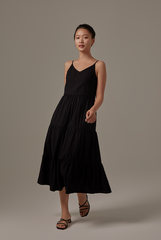Xannen Tri-Tiered Dress in Black