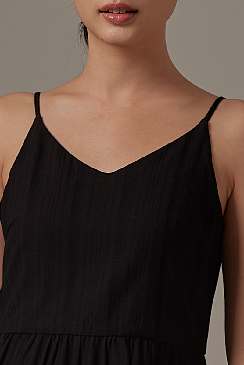 Xannen Tri-Tiered Dress in Black