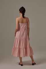Xannen Tri-Tiered Dress in Blush