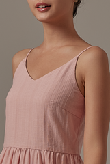 Xannen Tri-Tiered Dress in Blush