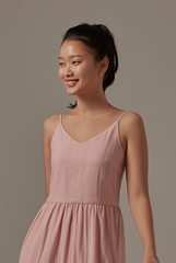Xannen Tri-Tiered Dress in Blush