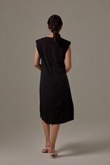 Klaara Side Slit Dress in Black