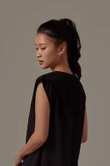 Klaara Side Slit Dress in Black