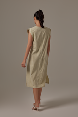 Klaara Side Slit Dress in Pistachio