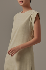 Klaara Side Slit Dress in Pistachio