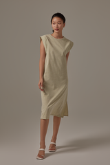 Klaara Side Slit Dress in Pistachio