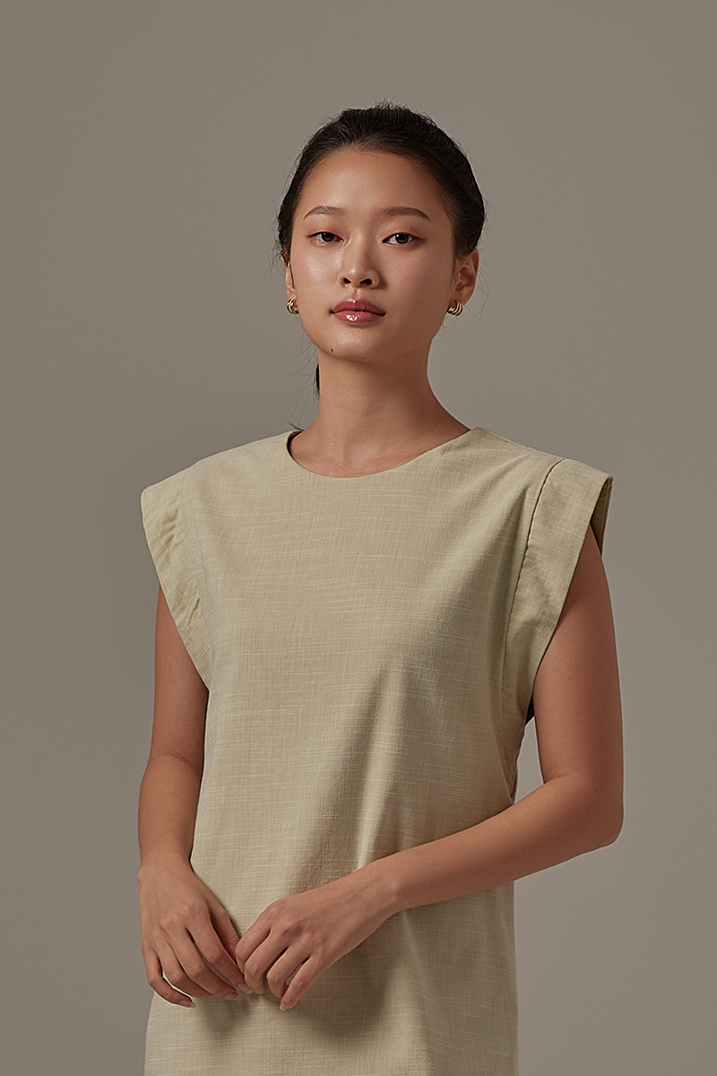 Klaara Side Slit Dress in Pistachio