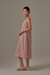 Vrenna Midi Slip Dress in Blush