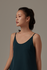 Vrenna Midi Slip Dress in Pine