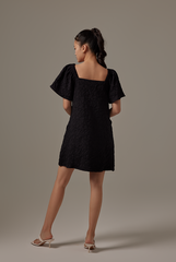 Delany Embroidered Dress in Black