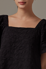 Delany Embroidered Dress in Black