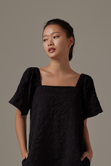Delany Embroidered Dress in Black